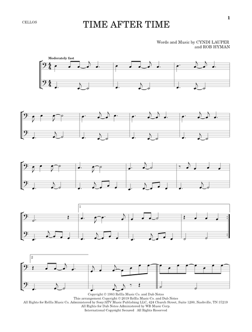 Time After Time - Cyndi Lauper (Cello Duet)