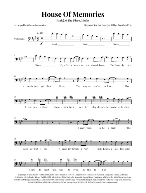 House Of Memories (Arr. Glauco Fernandes) - Madax (Cello Solo)