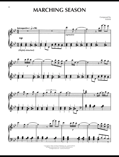 Marching Season - Yanni (Piano Solo)