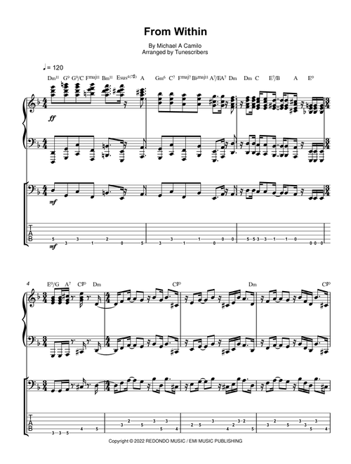 From Within (Arr. Tunescribers) - Michael A Camilo (Piano Solo)