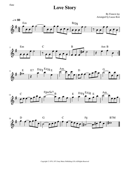 Love Story (Arr. Lkmusic) - Francis Lai (Flute Solo)