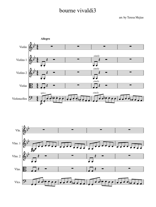 Bourne Vivaldi (orchestral score)