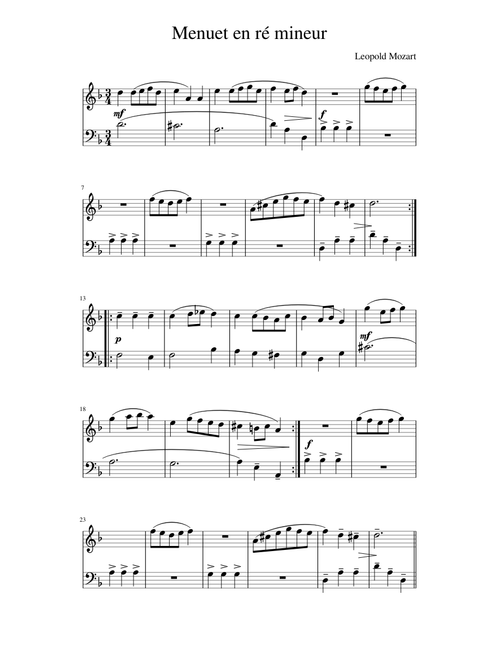 Menuet en ré mineur