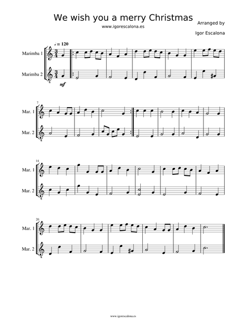 We wish you a merry Christmast | Mallet duet