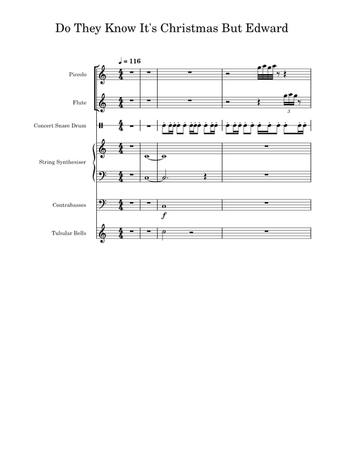 Edward's theme – Mike O'Donnell Do They Know It's Christmas but it's Edward's theme