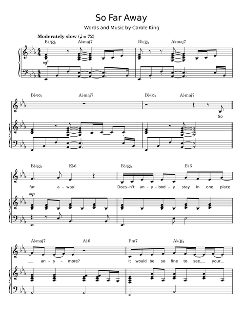 So far away - Carole King