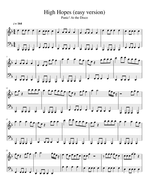 High Hopes (Easy Version)