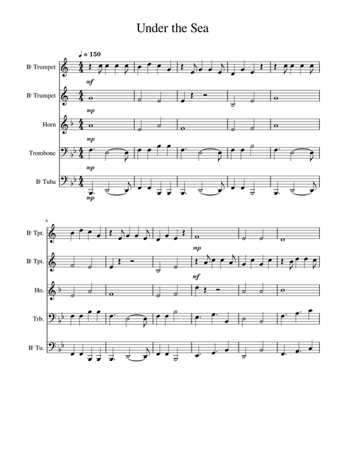 Under the Sea for Brass Quintet