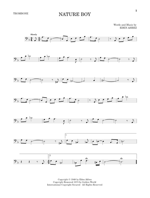 Nature Boy - Nat King Cole (Trombone Solo)