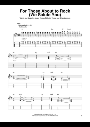 AC/DC タブ譜　悪魔の招待状FOR THOSE ABOUT TO ROCK AC/DC タブ譜 悪魔の招待状FOR THOSE ABOUT TO ROCK For Those About