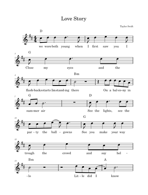 Love story – Taylor Swift