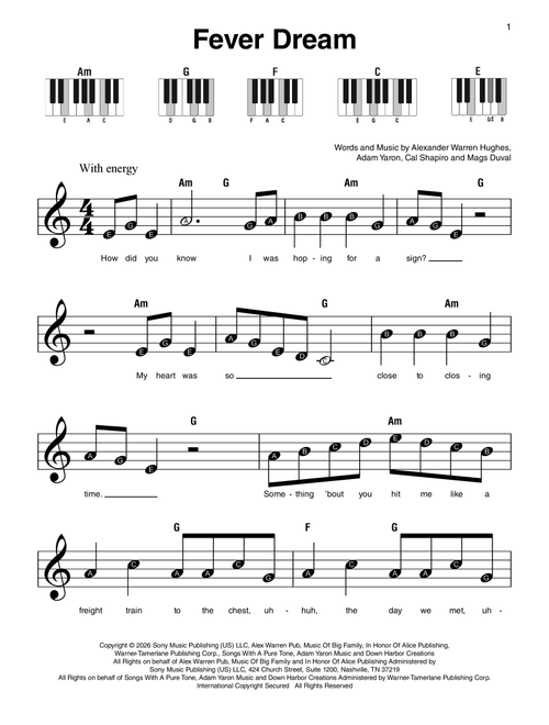 Fever Dream - Alex Warren (Super Easy Piano)