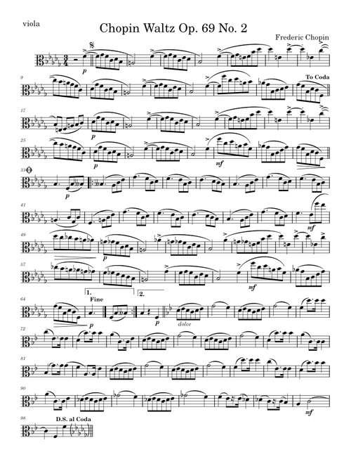 Chopin Waltz Op. 69 No. 2
