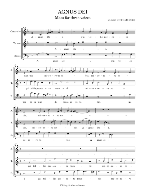 Mass for Three Voices; Agnus Dei – William Byrd .
