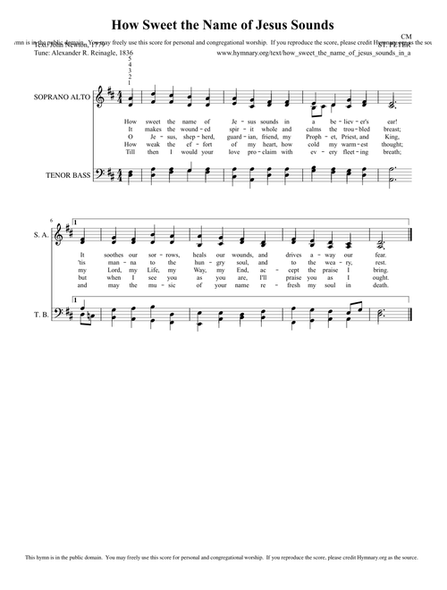 How Sweet the Name of Jesus Sounds - John Newton