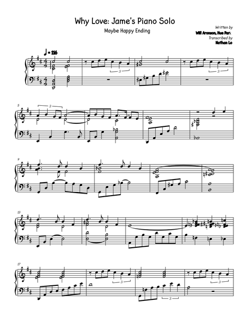 Why Love: James's Piano Solo – Will Aronson and Hue Park