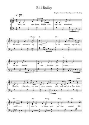 Bill Bailey (Chorus + Piano Solo) Sheet Music with Chords for