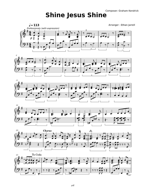 Shine Jesus Shine – Graham Kendrick , Arrangment - Ethan Jarrell