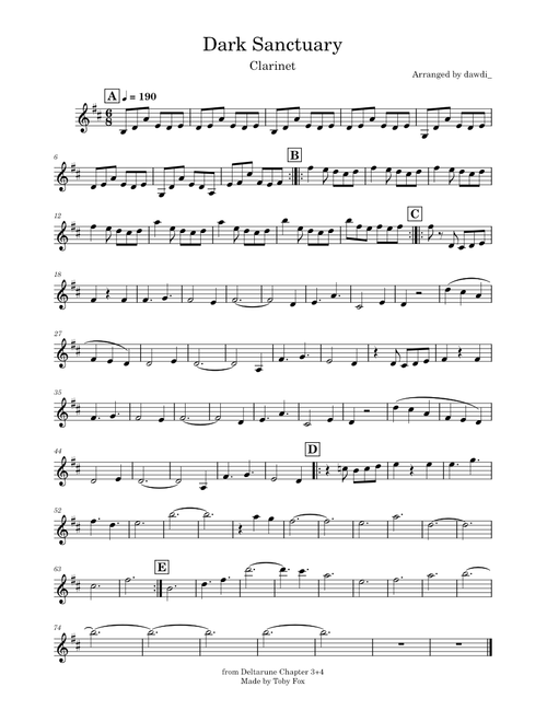 Dark Sanctuary Clarinet - Toby Fox