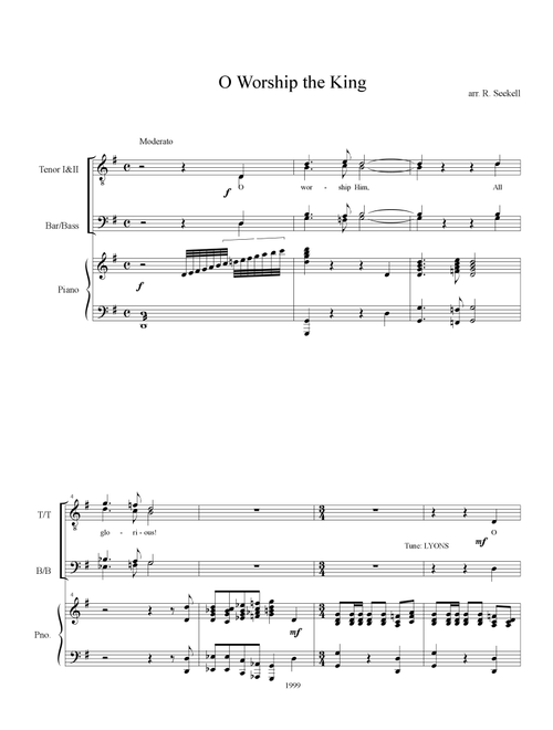 O Worship the King (Arr. Roger B. Seekell) - attr Johann Michael Haydn (Choral, TTBB)