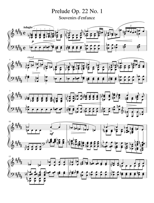 Prelude Op. 22 No. 1 – personal work
