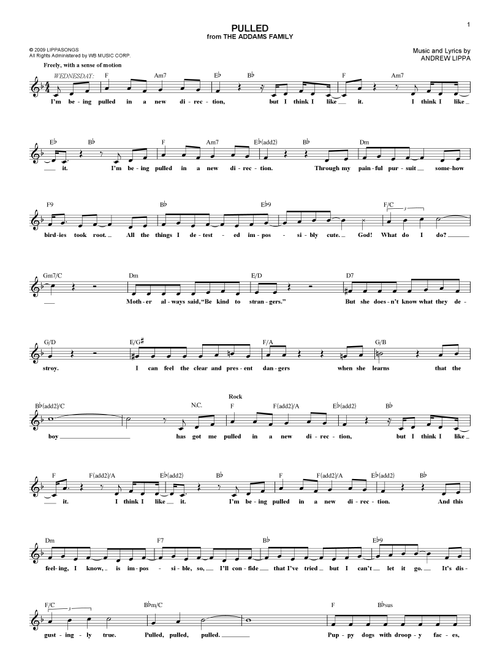Pulled (from The Addams Family Musical) - Andrew Lippa (Lead Sheet - Fake Book)