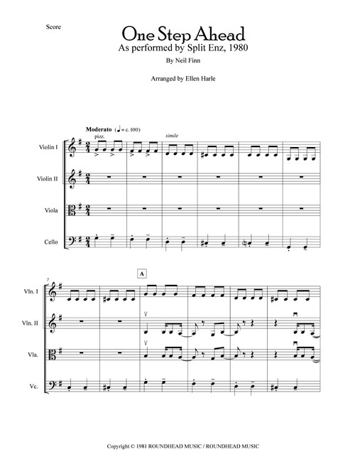 One Step Ahead (Arr. Ellen Harle) - Neil Finn (String Ensemble)