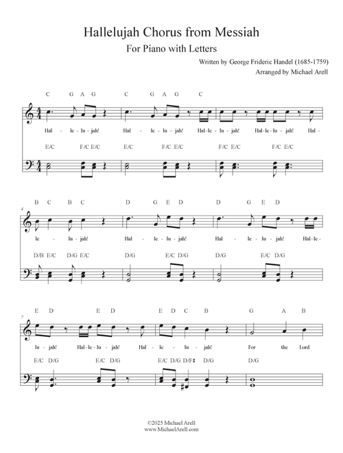 Handel's Hallelujah Chorus from Messiah (Arr. Michael Arell) - New York Philharmonic, London Symphony Orchestra, Boston Pops Orchestra (Piano Vocal)