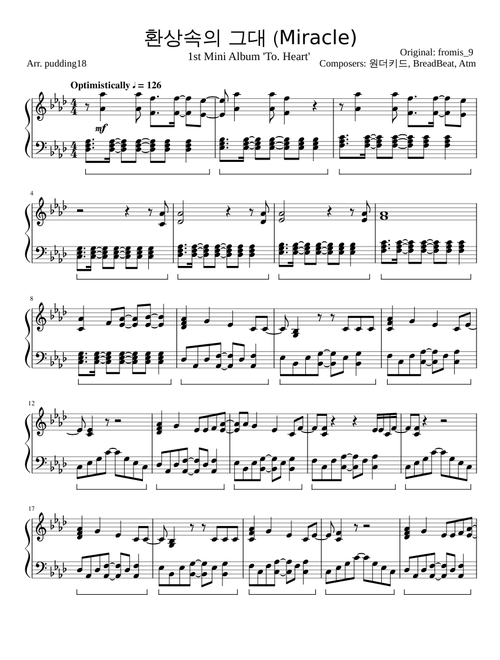 fromis_9 (프로미스나인) - 환상속의 그대 (Miracle) [Piano]