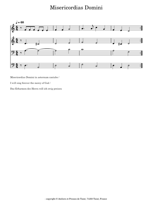 Taize -Misericordias Domini – Jacques Berthier - Taizé - copyright © Ateliers et Presses de Taizé, 7