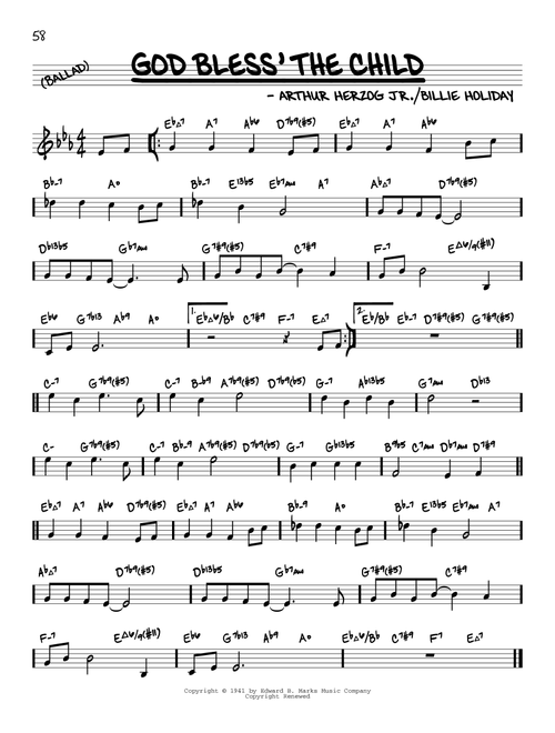 God Bless' The Child (arr. David Hazeltine) - Billie Holiday (Real Book - Enhanced Chords)