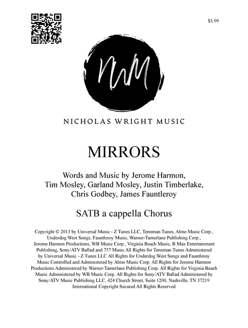 Mirrors (Arr. Nicholas Wright) - Justin Timberlake (Choral, SATB)