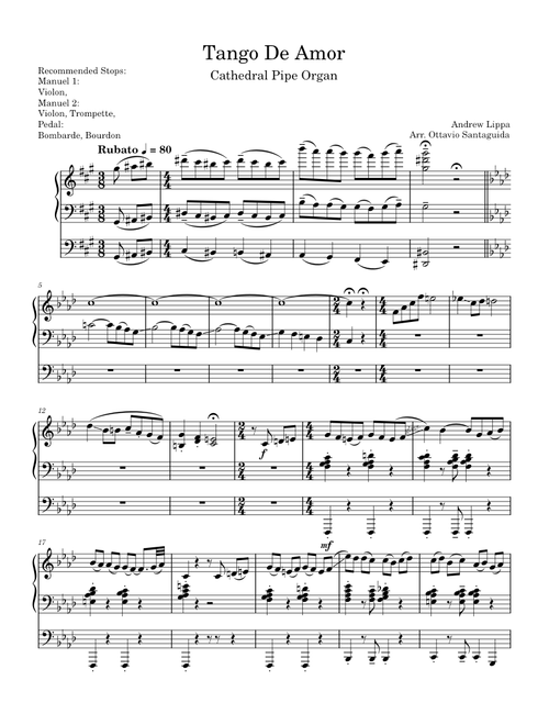 Tango De Amor, Arr. Ottavio Santaguida