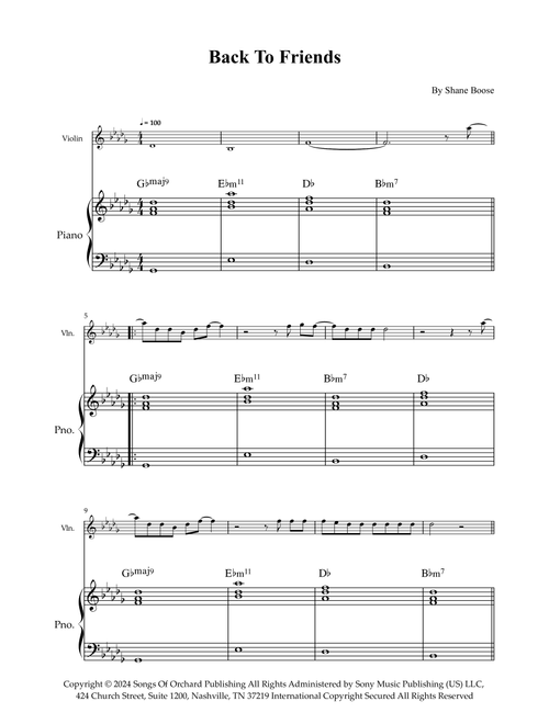 Back To Friends (Arr. Wesley S. SIlva) - sombr (Violin and Piano)