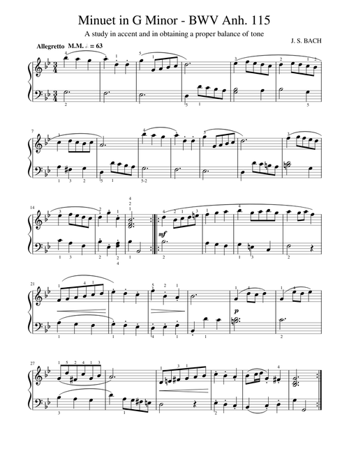 Minuet in G Minor - BWV Anh. 115