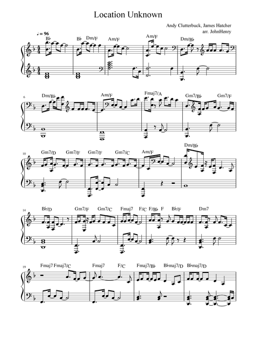 Location Unknown (Arr. JohnHenry) - Honne (Piano Solo)