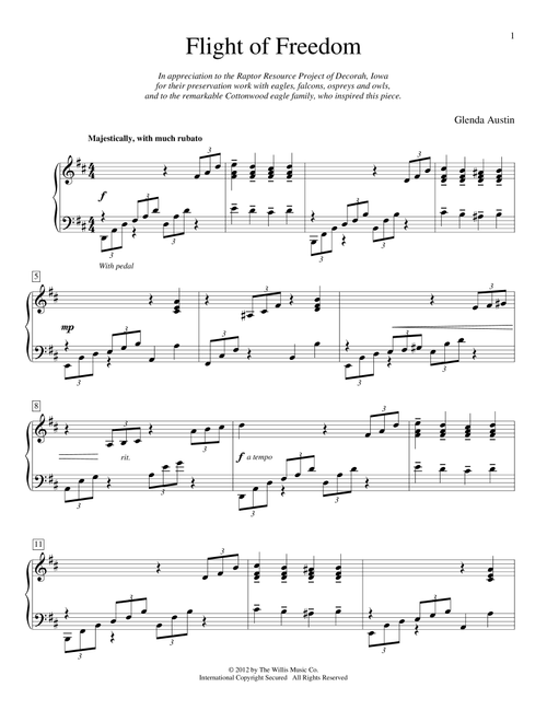 Flight Of Freedom - Glenda Austin (Educational Piano)