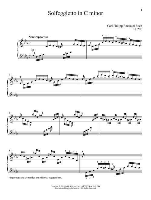 Solfeggietto (ed. Richard Walters) - Carl Philipp Emanuel Bach (Piano Solo)