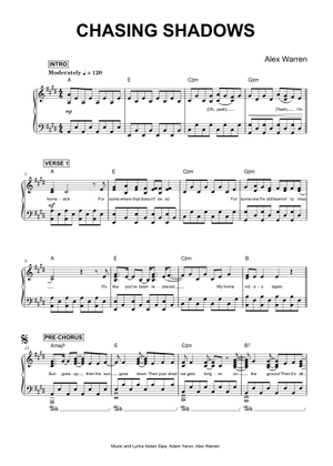 Chasing Shadows – Alex Warren Sheet Music for Piano (Solo) | MuseScore.com