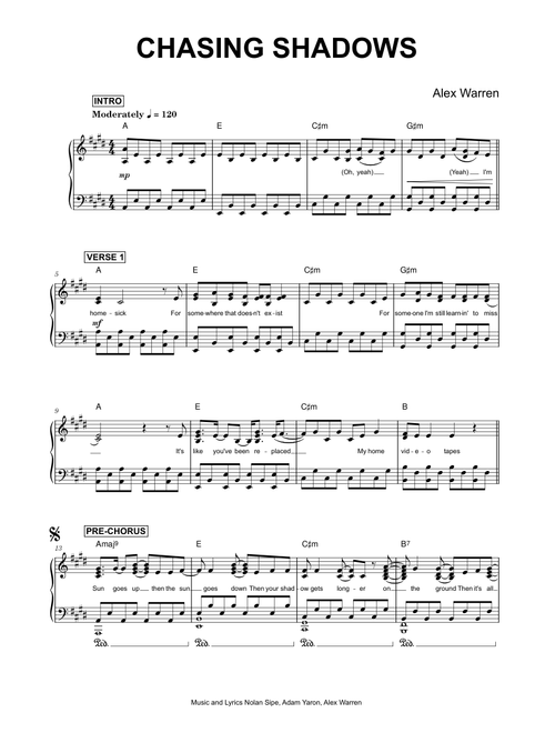 Chasing Shadows - Alex Warren (Piano)