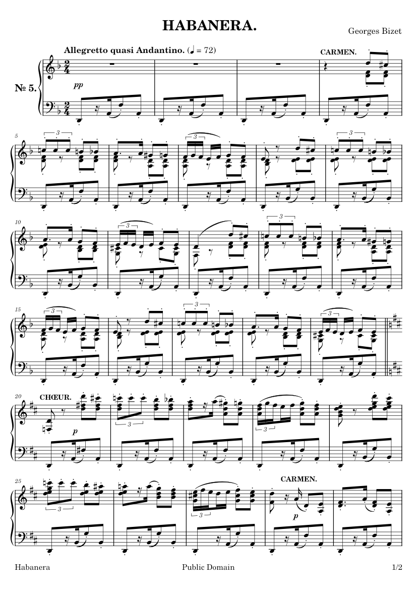 Mamut Cinco Redondear a la baja Habanera - Piano Solo - Georges Bizet Sheet music for Piano (Solo) | Musescore.com Mamut Cinco Redondear a la baja Habanera - Piano Solo - Georges Bizet Sheet music for Piano (Solo) | Musescore.com