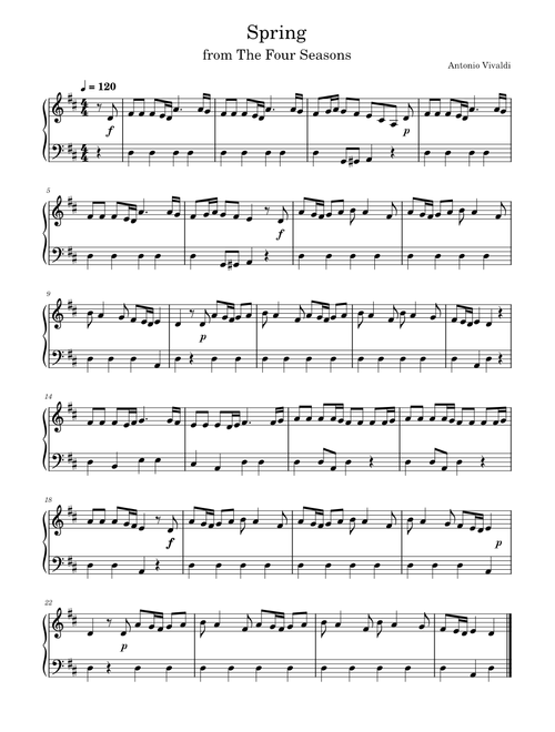 Spring (Easy) - Antonio Vivaldi