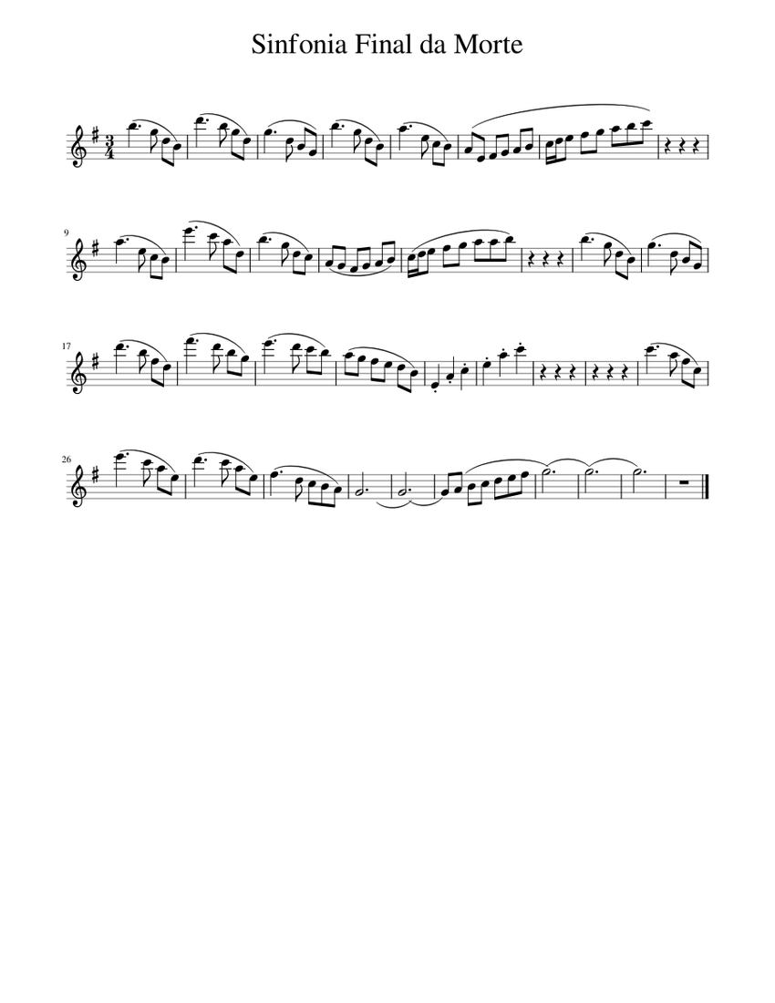 Sinfonia Final da Morte Sheet Music for Flute (Solo) | MuseScore.com