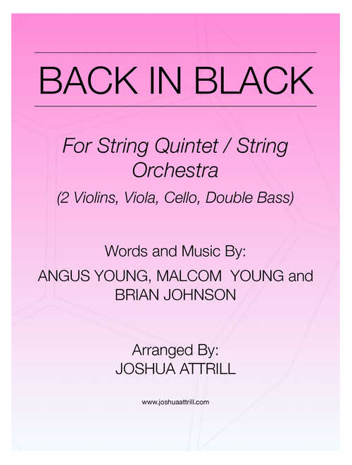 Back In Black (Arr. Joshua Attrill) - AC/DC (String Ensemble)