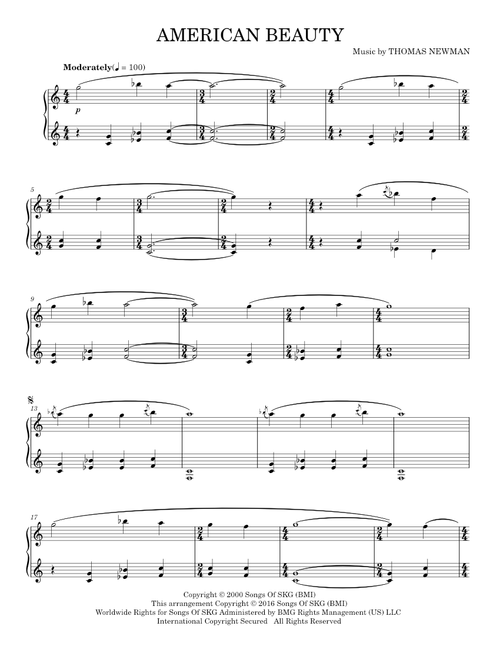 American Beauty - Thomas Newman (Piano Solo)