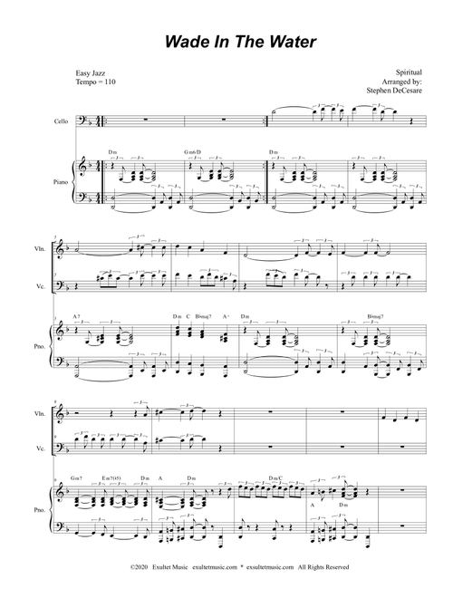 Wade In The Water (Duet for Violin and Cello) (Arr. Stephen DeCesare) - Spiritual (Instrumental Duet and Piano)