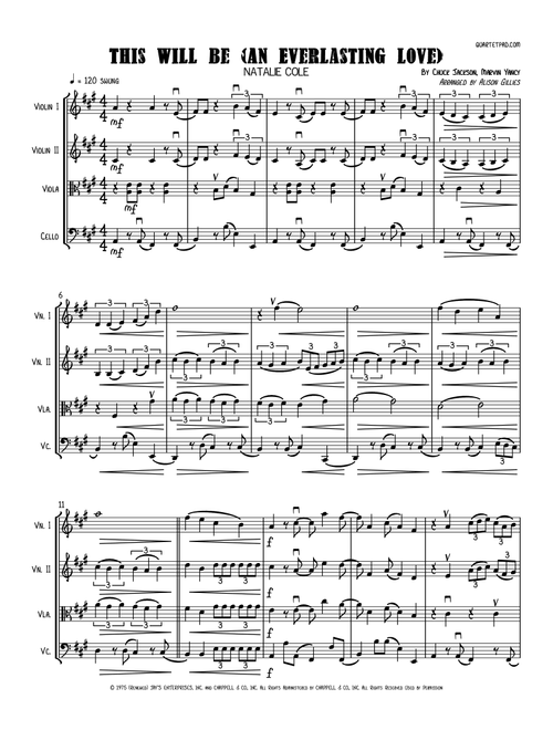 This Will Be (An Everlasting Love) (Arr. Alison Gillies) - Natalie Cole (String Quartet)