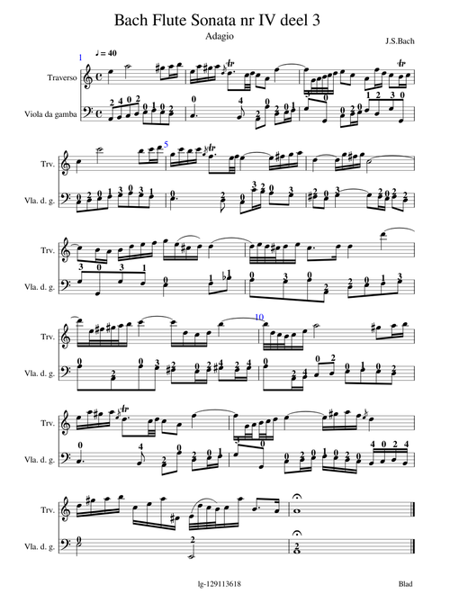 Bach Flute Sonata nr IV deel 3 BWV 1033