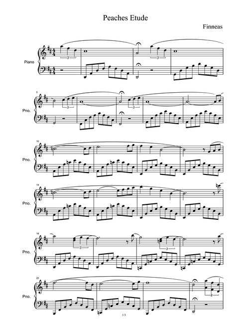 Peaches Etude (Arr. FINNEAS) (Piano Solo)