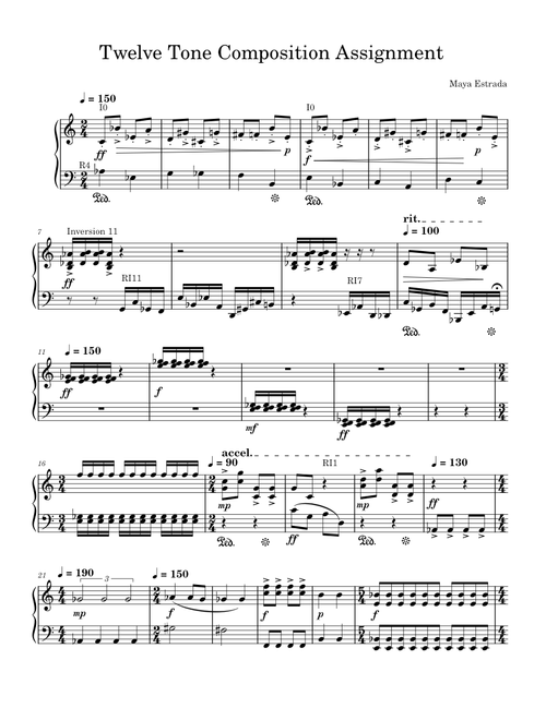 Twelve tone composition assignment